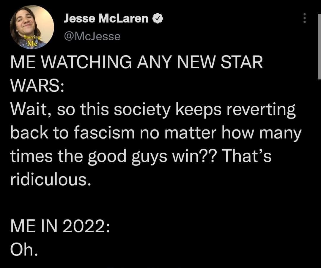 This meme is a humorous commentary on the current state of the world. It's a quote from a 2022 tweet that says: "I'm not saying I'm a good person, but I've been reading the news every day since 2016 and I'm still surprised by how often I can go a whole week without learning something horrible about the world." The meme is poking fun at the idea that despite the chaos and negativity of the world, it's still possible to find some good news or a sense of optimism.